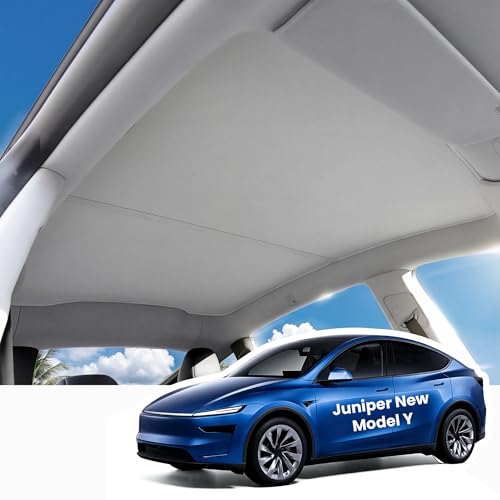 Image of for Tesla Model Y Roof Sunshade - Custom Glass Roof Heat & UV Protection Sun Shade for Model Y Juniper 2025-2026, Reflective Nano Insulation Cover, Easy Install & Foldable