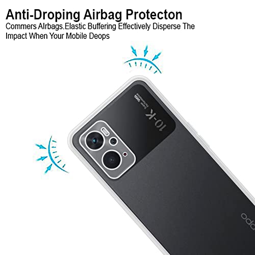 Image of Dashmesh Shopping Crystal Clear Back Cover Case for Oppo K10 4G (Shockproof Clear Soft TPU Case | Camera Protection Bump | Cushioned Edges | Transparent)