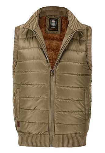 Image of Spanye Men's Casual Vest Padded Puffer Jacket Vests Stand Collar Plus Size Warm Sleeveless Coat