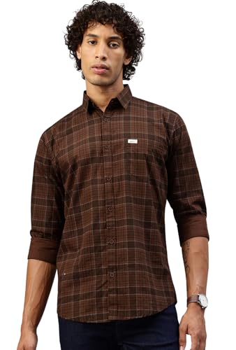 Image of Majestic Man Men Comfort Slim Fit Pure Cotton Tartan Checked Casual Shirt