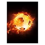  H3348Z_PL1D Foto-Poster, Motiv: Fußball in Feuer, 30 x 40 cm