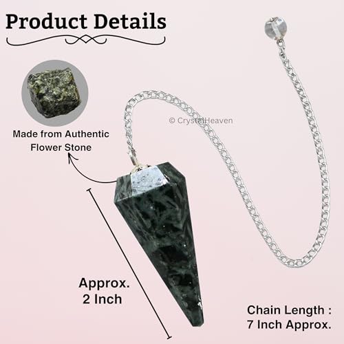 Image of Flower Stone Pendulum Dowsing Tool - Natural Crystal Pendulum for Spiritual Guidance - Premium Dowser Pendulum for Accurate Divination and Energy Healing - Perfect for Energy Healing and Chakra Balancing - Handcrafted with Precision and Elegance