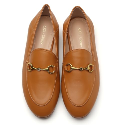 Womens Casual Buckle Loafers Work Flats Round Toe Business Backless Ballet Flats Metal Décor Driving Slip on2