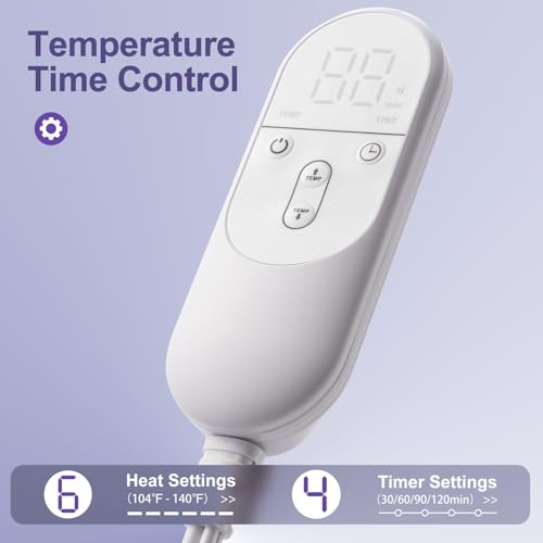 Image of Heating Pad for Pain Relief (12 inchx24 inch) - Back, Neck, Shoulder, Cramps & Joints - Moist /Dry Heat Options, Auto-Off, Machine Washable - Hot Water Bottles Gift for Mother's Day, Christmas, Women, Men, Mom