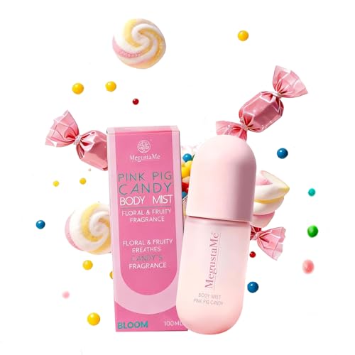 4D Pink Candy Body Spray for Women Long Lasting Sweet Candy Fragrance Mist Paraben & Phthalate Free Lightweight Non-Sticky Daily Perfume Skin Safe Girly Body Scent Travel Size 3.38 fl oz