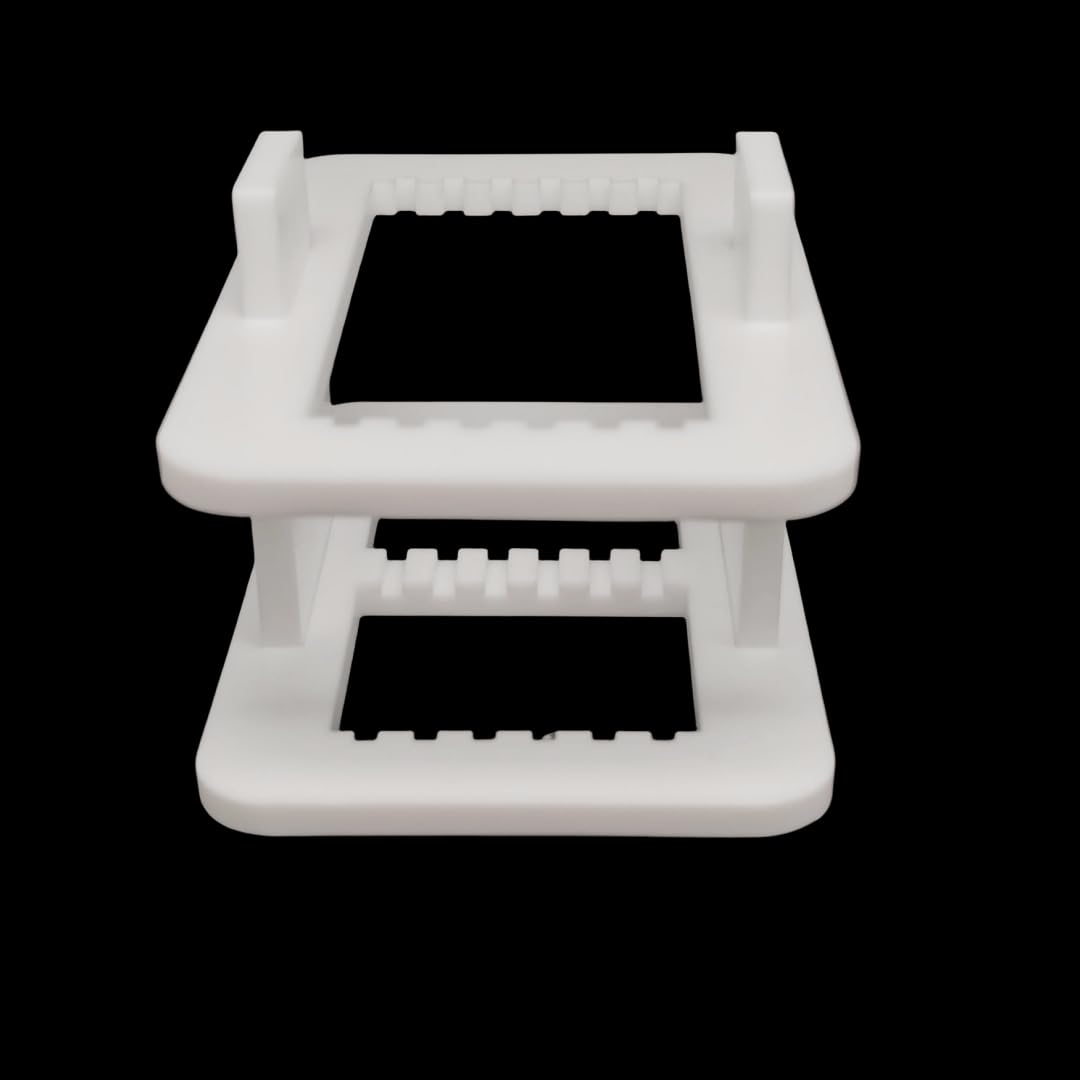 Estante de limpieza de PTFE for oblea de silicona y portaobjetos de vidrio, marco de limpieza de laboratorio Vertical de 5 ranuras, 1 unidad | For 5 Inches Wafers