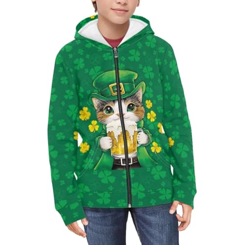 Kids Hoodie Full Zip Long Sleeve Sweatshirt Pockets Athletic Top for Boys Girls 6-16 Years4