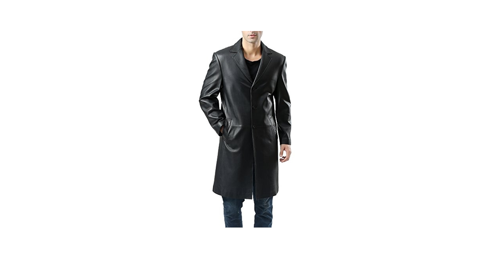 BGSD Men Walter Classic New Zealand Lambskin Leather Long