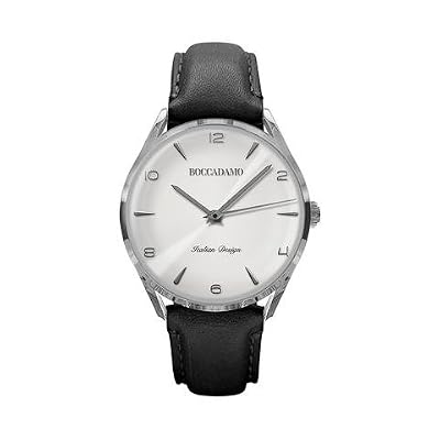 Boccadamo Orologio Vintage con Cinturino in Pelle e quadrante Argentato