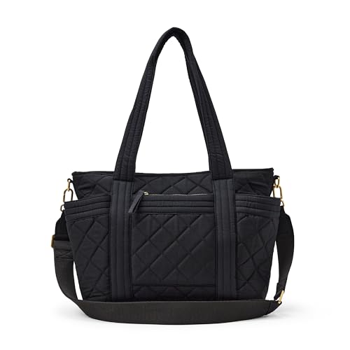 Amazon Essentials Damen Gesteppte Handtasche aus Baumwolle Schwarz Einheitsgröße
