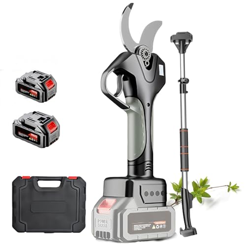 Glowdora Tijeras De Podar A Batería, Tijeras Inalámbricas Recargables De Iones De Litio, con Pértiga Telescópica De 2,15 M, Adecuadas para Jardinería, Parques, Etc, Diámetro De Corte De 50 Mm.