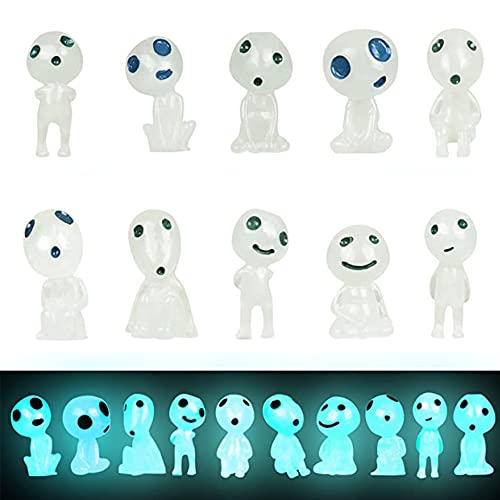 Figurines Elfes des Arbres 10 Pièces Mononoké Figurine Lumineux Arbre Elfes Princesse Mononoke Elfe des Arbres Lumineux pour Les DéCorations IntéRieures et ExtéRieures de La Maison et du Jardin Cover