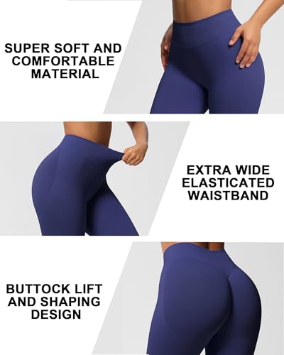 JTSONN Scrunch Butt Leggings Pantalones Deportivos para Mujer de Cintura Alta Push Up Pantalones de Yoga sin Costuras Booty Lifting Leggings Deportivas de Correr Fitness - imagen 6