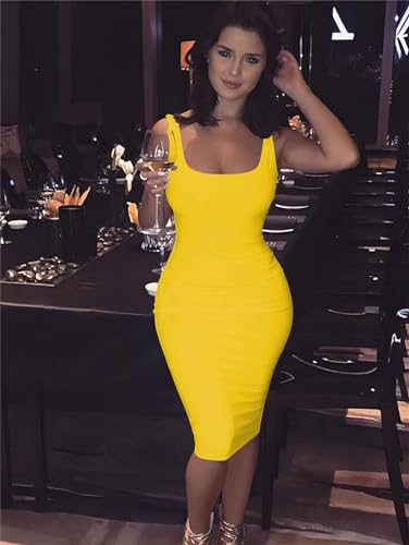 Image of Mrskoala Women Midi Tank Dresses Sexy Club Casual Dress Summer