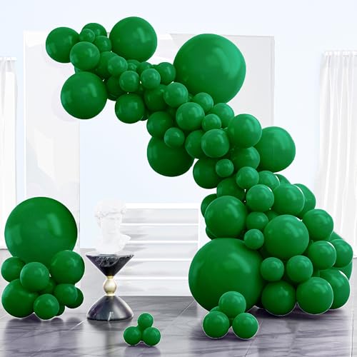 PartyWoo Dark Green Balloons 85pcs Emerald Hunter Forest Green Color