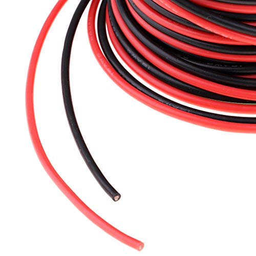 F Fityle 20AWG Cabo De Fio Flexível De Silicone 150 Fios 600V 200 ℃ Vermelho + Preto 30m / 98Ft