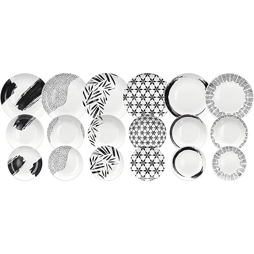 Tognana Zenith, servizio piatti per 6 persone, 18 pezzi, porcellana, Bianco