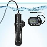 Novique Mini Submersible Aquarium Heater 25W Small Betta Fish Tank Heater with Digital Thermometer (Preset Temperature 78℉)