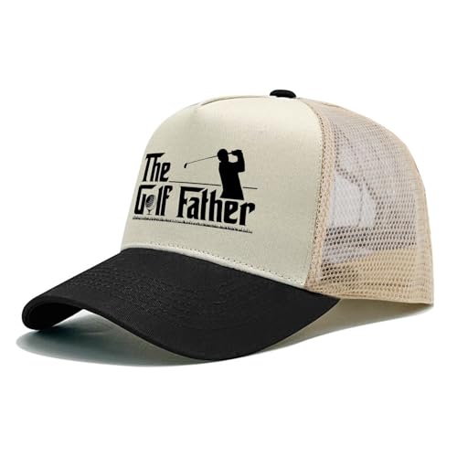 Image of Over Par and Under The Influence Golf Hat - Funny Golf Gag Gifts for Men & Dad | Adjustable Vintage Trucker Baseball Cap