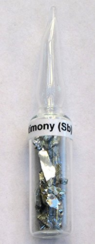 Pure Antimony Metal Element, 2 Grams in Sealed 2ml Glass Ampule - Collection, Display, Education