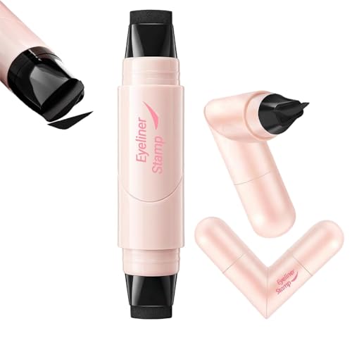 zimdun Winged Eyeliner Stamp Pen Dual Head Rotating Design, Quick-Dry, Long-Lasting, Smudge-Proof for Easy Cat Eye, Liquid Eyeliner for Beginners
