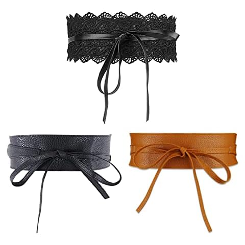 Bztzhm Cinturones de Vestir para Mujer de 3 Piezas Cover