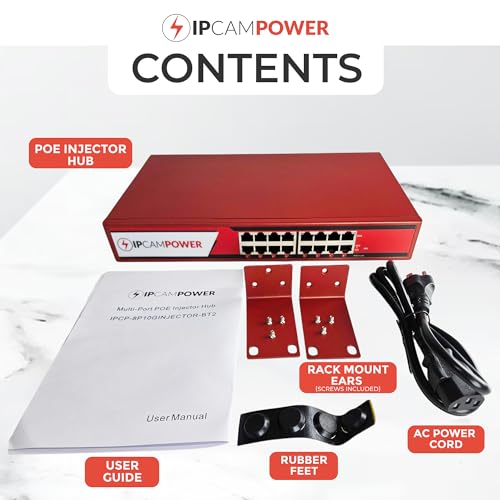 Image of 8 Port 802.3bt POE++ Extreme Power POE Injector Hub, 90 Watts on Each Port, 250 Total Watts Budget, Up to 10G 10 /100 /1000 /10000 Speeds Each Port