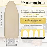 LUKDUNG Pokrowiec na deskę do prasowania, bawełniany pokrowiec na deskę do prasowania, pokrowiec na deskę do prasowania z gumką do parowej stacji prasowania, kompatybilny z deską do prasowania 120-125
