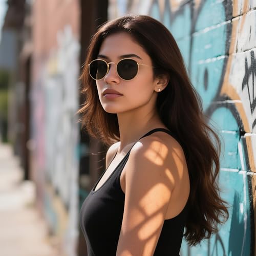 MEETSUN Round Polarized Sunglasses for Women Men Classic Retro Metal Frame Sun Glasses UV Protection2