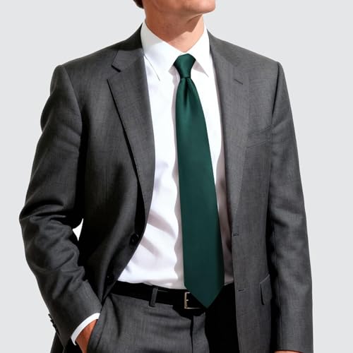 Image of Hi-Tie Men's Extra Long Solid Satin Tie Set 63 Inch /70 Inch Formal Necktie