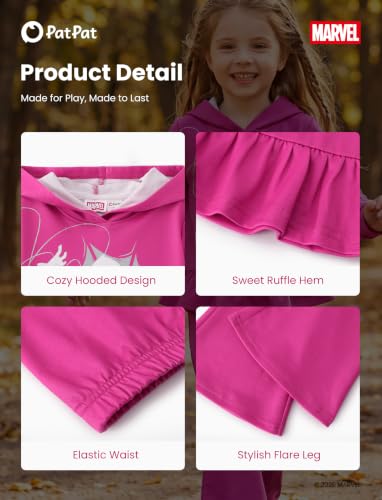 Image of Disney Marvel Outfits for Girls Long Sleeve Hoodie Pants Sets Fall Winter