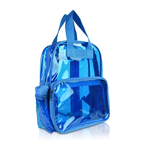 DALIX Mochila pequena transparente neon transparente, Neon Blue, One_Size