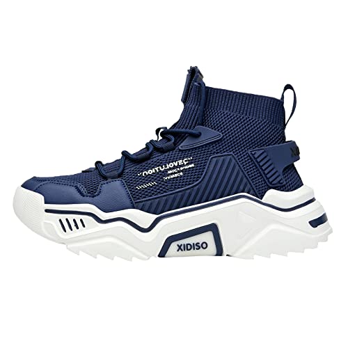 SANNAX Fashion Shoes for Mens High Top Casual Walking Shoes Non Slip Breathable Mesh Lightweight Sneakers