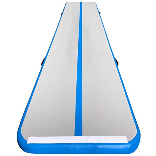 86 York 10ft 13ft 16ft 20ft Inflatable Gymnastics Air Track Tumbling Mat with Pump for Gym/Home/Yoga/Training/Kids/Sport/Taekwondo/Game (20ftx3.3ftx8(6X1X0.2m), LightBlue)