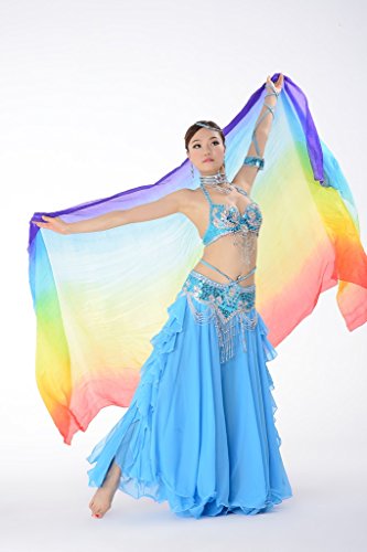 100% Silk Belly Dance Veils and Scarf Gradient Color 98.4 * 43.3inch2