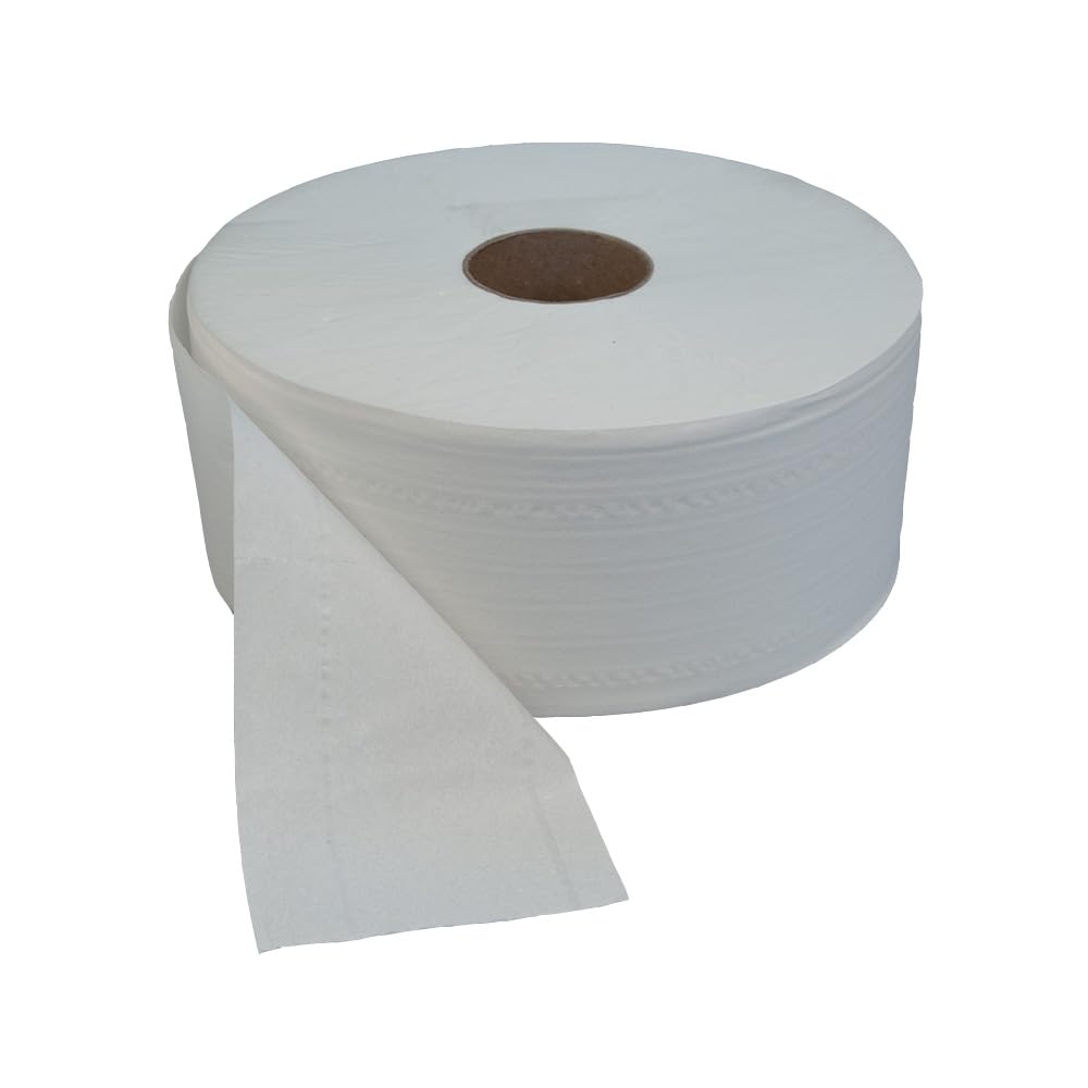 6 Stück Katrin KATRIN Jumbo Toilettenpapier Gigant M2, 2-lagig, weiß, Abrisse: 1200, L: 25cm, B: 8,8cm, Ø: 23cm, Kerndurchmesser: 6,1cm, Laufmeter: 300m