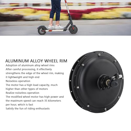 Motor de cubo de raio de bicicleta elétrica de 500 W, aro de liga de alumínio, operação livre de ruí