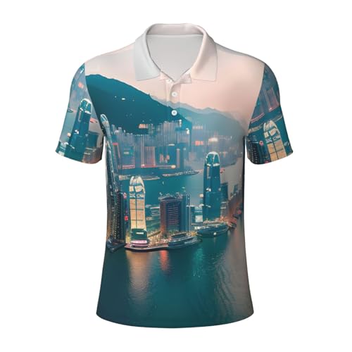 Polo évacuation de l'humidité pour homme imprimé Hong Kong décontracté