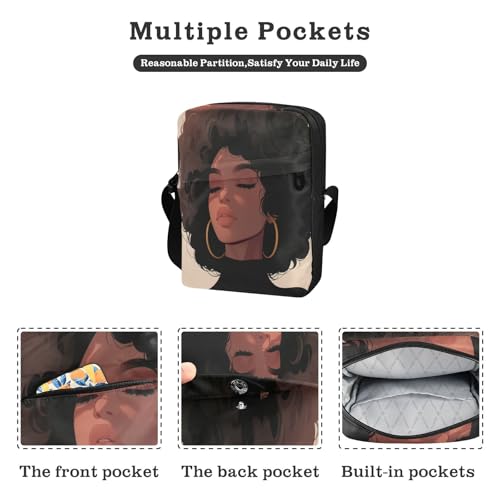 messenger bags mens crossbody bag Shoulder Hand Bag For Woman Adjustable Strap for business business- Sexy African Beauty2