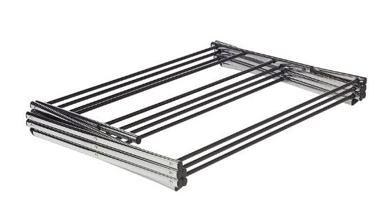 Image of JD FRESH 3-Tier Foldable Metal Clothes Drying Rack /Adjustable Wings for Indoor Outdoor Use and Dress Drying Stand /Easy to Move and Heavy Metal Laundry Organizer Stand (Black)