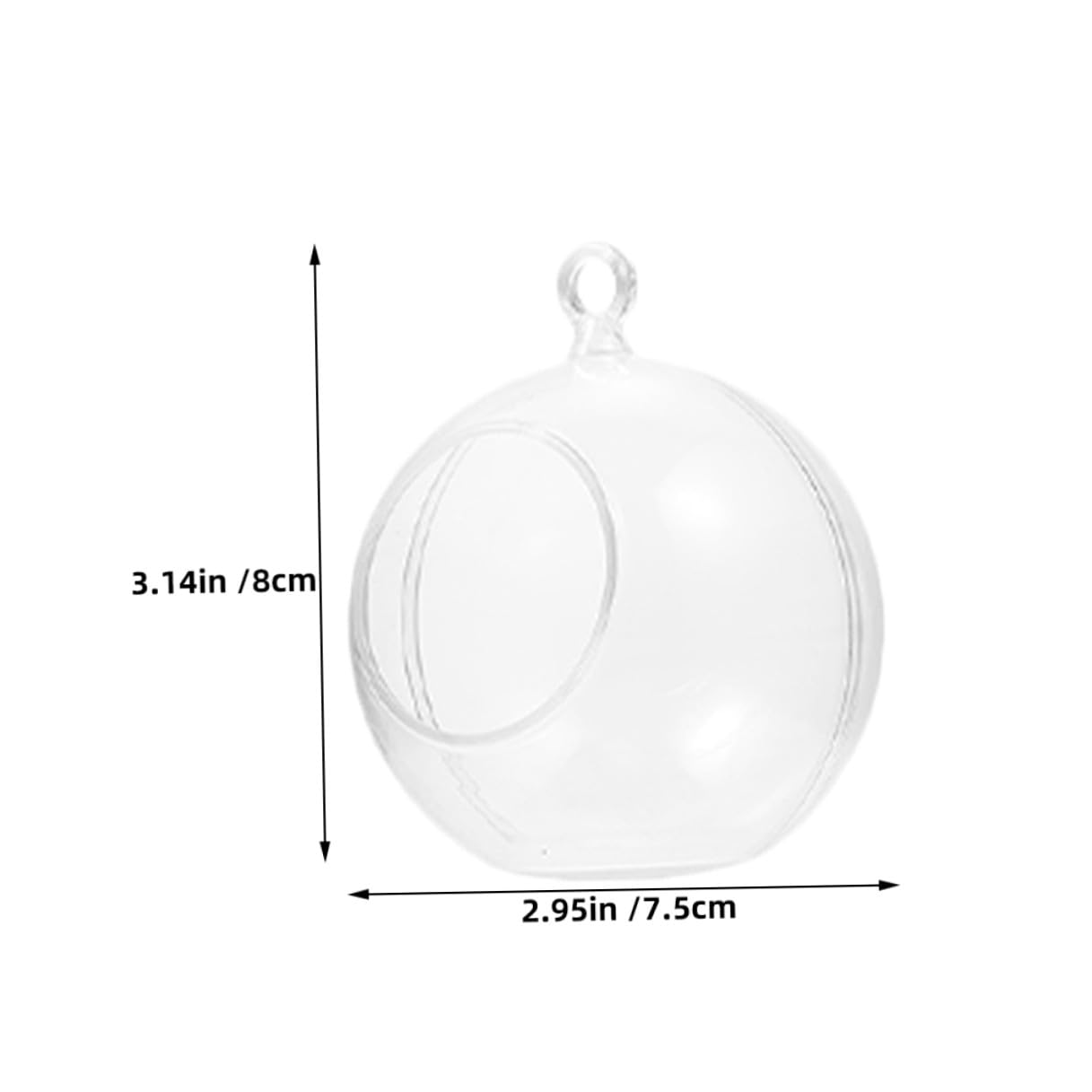 Mikikit Bolas Decorativas Transparentes Rellenable de 8 Cm, 20 Unidades, Bolas Colgantes Huecas de Acrílico para Decoración Navideña, Bodas, Cumpleaños y Manualidades