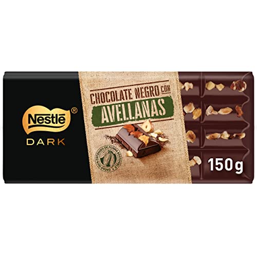 NESTLÉ DARK Tableta de Chocolate Negro con Avellanas, 150 g