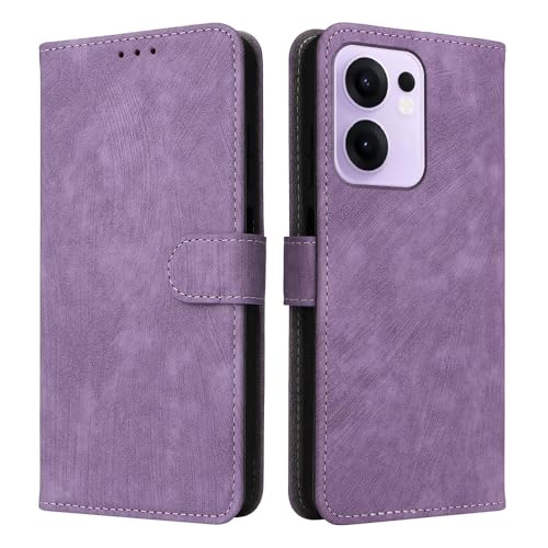 Xinni Cover Per Oppo Reno 13F 5G/Reno 13 Fs 5G Custodia, Rfid Protection Flip Magnetica Pelle Pu/Tpu Portafoglio, Viola