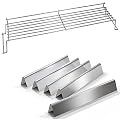 QuliMetal Stainless Steel Warming Rack and 7620 17.5 Inches Flavor Bars for Weber Genesis 300 Series, Genesis E310, E320, E330, S310, S320, S330