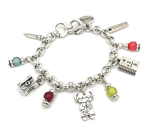 Nanaleja Pulsera profesora con resinas de colores regalo para profesores - regalo para maestros - regalo fin de curso - pulsera maestra