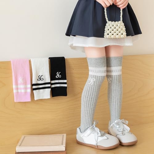 Pair Kids Long Tube Socks Fashionable Kids Comfortable Fit Cotton Knee Length For Girls Ages 3 To 12 Girls Stylish Hosiery3