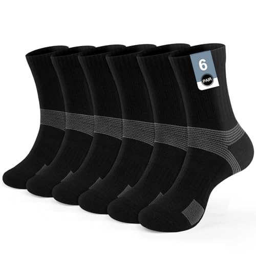 PERMANENTLY001 gepolsterte Sportsocken Tennissocken Herren Damen atmungsaktive Anti-Blasen Crew Socke Badminton Tischtennis Volleyball handball Radfahren Laufen 47-50 Schwarz XL 6 Paar PERMANENTLY001 gepolsterte Sportsocken Tennissocken Herren Damen atmungsaktive Anti-Blasen Crew Socke Badminton Tischtennis Volleyball handball Radfahren Laufen 47-50 Schwarz XL 6 Paar