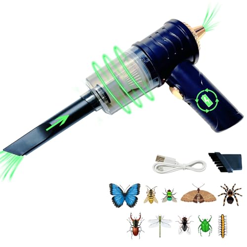 Bug Vacuum Catcher with Long Nozzle for Adult and Kids, Rechargeable Garden Insect Catcher with...