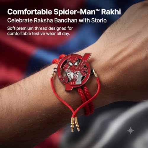 Image of Marvel Spider-Man Metal Fidget Spinner Rakhi | Officially Licensed | 2 in 1 Toy and Rakhi | Rakhi for Boys, Bhaiya, Bhai | Raksha Bandhan Gift