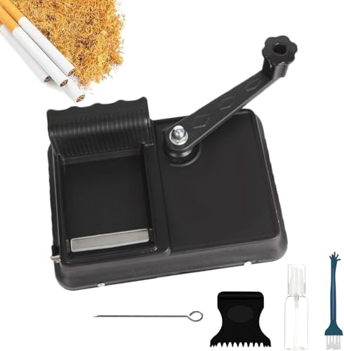 1 Pcs Zigarettenstopfmaschine Stopfmaschine für Zigaretten 8mm Knopf Zigarettenstopfer Manuell drehmaschine zigaretten mit Zubehör für einfache und konsistente Zigarettenherstellung (Schwarz)